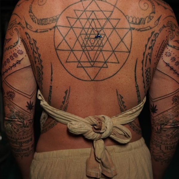 Japanese-inspired crane tattoo detail, custom tattoo Sunshine Coast